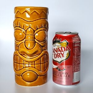 NEW 21oz Brown Durable 7" Tall Ceramic Tiki Mug & or Cylinder Vase